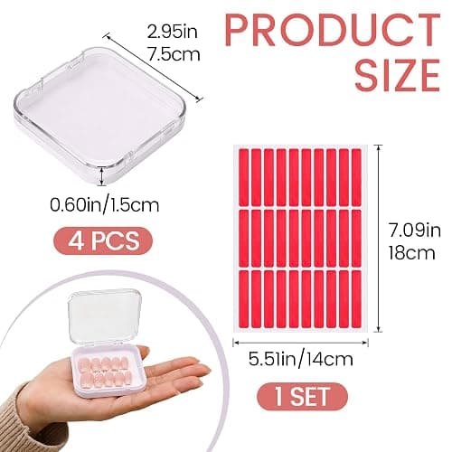 PAGOW 5pcs Clear Press on Nail Packaging Box, Nail Storage Boxes With Adhesive Double Sided Tape, Plastic Cases Containers for Fake Nails Business Display Organization thumbnail 3