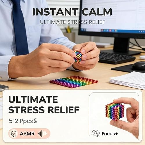 1000PCS 𝙈𝙖𝙜𝙣𝙚𝙩𝙞𝙘 Balls Building 3MM, 10 Colors Stress Relief Desk Toys for Adults, Fidget for Office, 3D Puzzle Sculpture Building Blocks, Creative Gift for 18+ Only. thumbnail 4