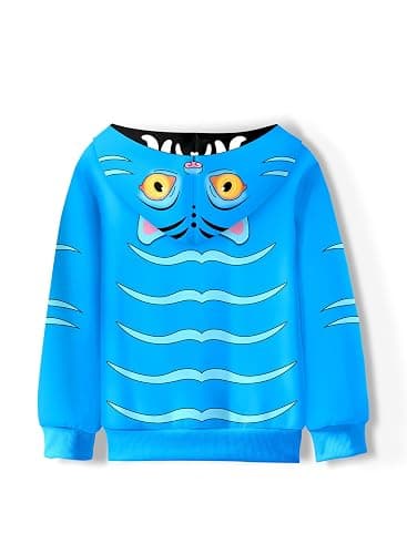 RUNAU Kids Blue Hoodie Girls Boys Halloween Outfit Zipper Sweatshirt thumbnail 3