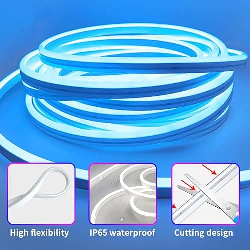 segrass 16.4FT DC24V RGB LED neon Rope Lights with Remote/APP Control Waterproof Flexible Neon LED Strip Lights LED neon Rope Lights for Bedroom Room Outdoors Decor thumbnail 6