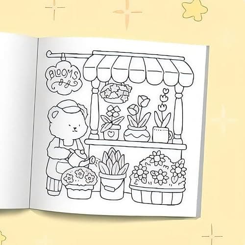 Cozy Friends Coloring Book - Creative Pages for Adults & Teens | Featuring Adorable Goods Cozy Spaces Coloring for Relaxation thumbnail 5