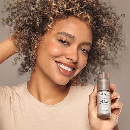 Kitsch Volumizing Rice Protein Dry Shampoo Powder - Dry Shampoo for Women & Men, Dark Hair, No White Cast, Absorbs Oil, Non-Greasy, Fragrance Free, Travel Size | Ideal Gifts for Women- Dark Tinted 1oz thumbnail 8