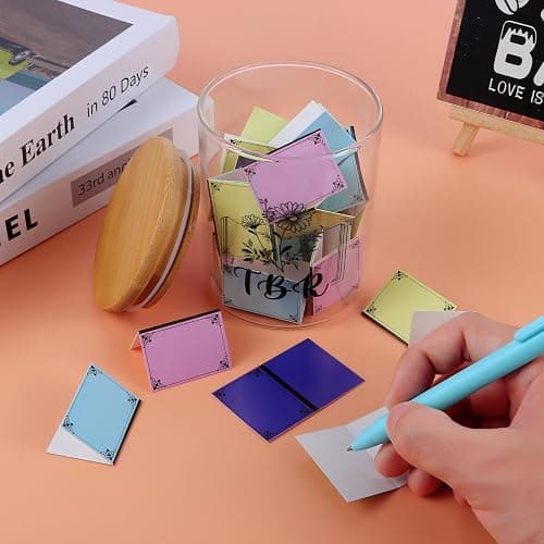 TBR Jar Gifts for Book Lovers Reading Accessories To Be Read List Jar with 100 Colorful Notes Bookish Bookworm Gift for Book lover (Style 1) thumbnail 4
