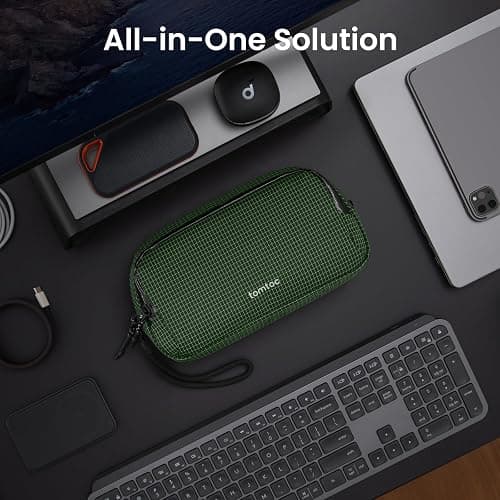 tomtoc Electronic Organizer Travel Case Performance, Water Resistant Dual Compartment Cable Organization Storage Bag for Charger, Cord, Phone, Hard Drive, Power Bank, Accessories Travel Essentials thumbnail 3