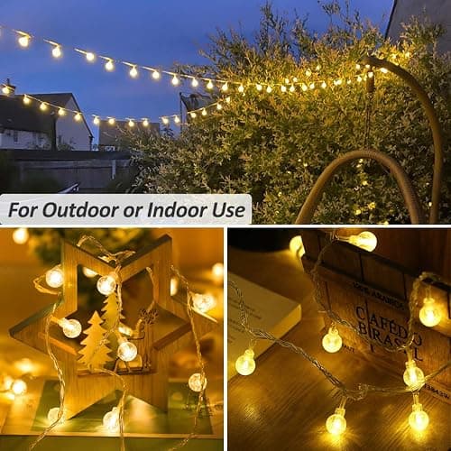 Zorela Globe Fairy Lights, 15M/49ft 100 LED Globe String Lights with Remote - USB or Battery Powered - 8 Modes - Outdoor Indoor String Fairy Lights for Christmas, Balcony, Gazebo, Garden, Camping thumbnail 4