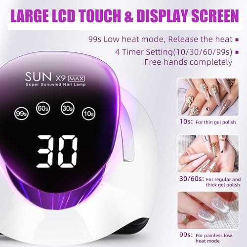 LadyMisty 220W LED UV Light Dryer for Nails Gel Polish with 57 Lamp Beads 4 Timer Setting & LCD Touch Display Screen, Auto Sensor, Professional Nail Light thumbnail 4