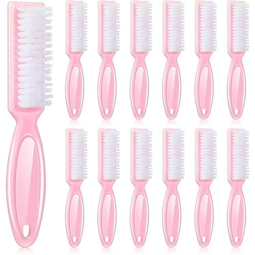 Patelai 12 Pcs Barber Clipper Brush Blade Trimmer Cleaning Brush for Fades Nail Neck Duster Manicure Salon(12,Light Pink) - Image 1