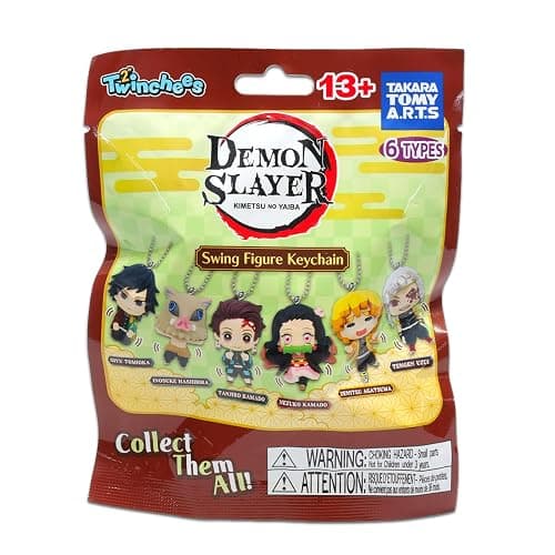 Demon Slayer Swinging Blind Bag Pary Favor Set - 3 Pack Mystery Bundle of Mini Figure Toys Featuring Tanjiro, Nezuko, Inosuke, More Plus Stickers thumbnail 2