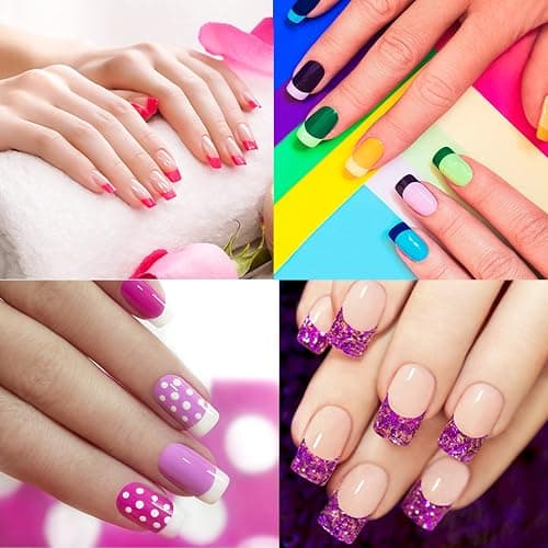TailaiMei 36 Sheets 1368 Pieces French Manicure Nail Art Stickers, 3 Designs Self-Adhesive Nail Tips Guides for DIY Decoration Stencil Tools (3 Moon Shape Design, 36 Sheets) thumbnail 6