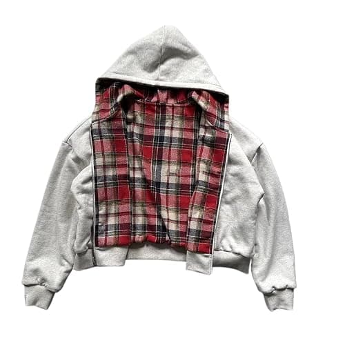 YTRPI Men's Women Zip Up Hoodie Oversized Sweatshirts Reversible Casual Jackets Y2k Winter Clothes thumbnail 2