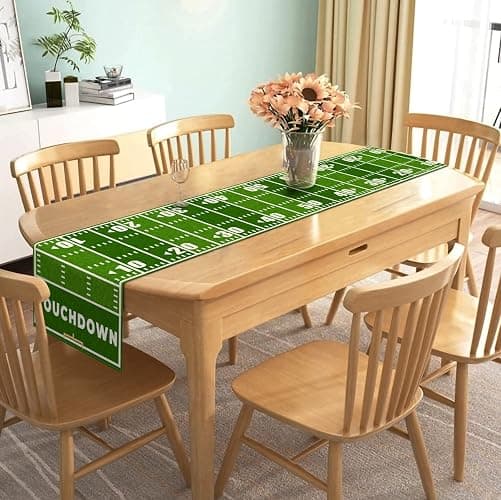 Nepnuser American Football Court Table Runner Touch Down Football Birthday Party Decoration Boy Sport Farmhouse Home Dining Room Kitchen Table Decor (13" x 72") thumbnail 5