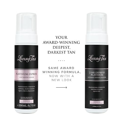 Loving Tan Platinum 2 HR Express Self Tanning Mousse, Darkest Shade Yet - Streak Free, Professional Quality Sunless Tanner- 10+ Applications per Bottle, Cruelty Free, Naturally Derived DHA, 6.7 Fl Oz thumbnail 2