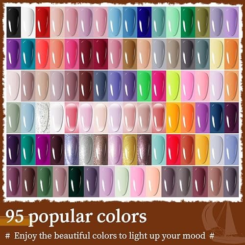 JODSONE 100 PCS (5 ml each) Gel Nail Polish Kit No Wipe Soak off Base Coat and Matte Glossy Top Coat Gel Polish Collections Gifts for Manicure Lovers thumbnail 3