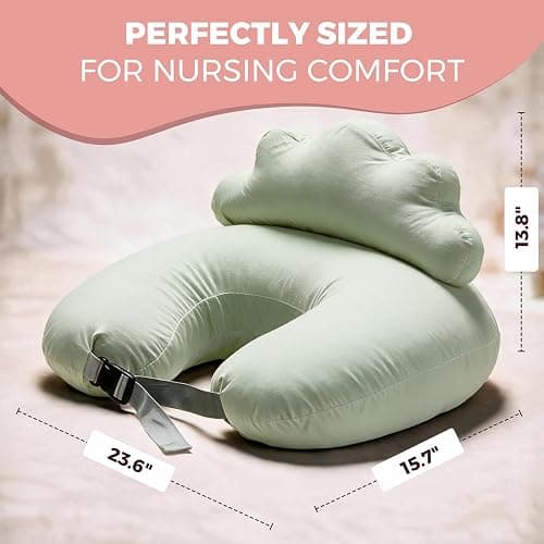 PILLANI Nursing Pillow, Breastfeeding Pillows for Enhanced Safety & Comfort for Mom & Baby, Removable Cotton Cover, Adjustable Waist Strap, Breastfeeding Essentials, Baby Registry Search thumbnail 2