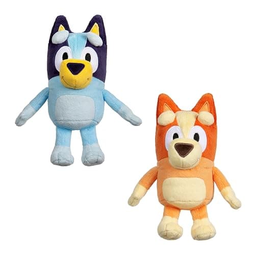 Bingo & Bluey Plush Toys 2-Pack, Soft Deluxe Fabric, Embroidered | Cuddly stuffed animals for show time, story time, or naps; Bluey toys for preschoolers and fans ages 3+ - Image 1