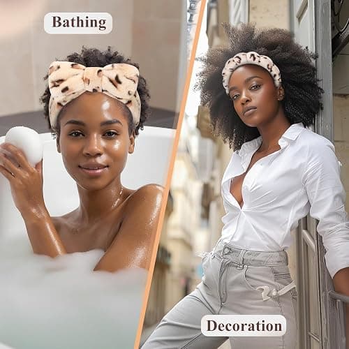 ATROCH Puffy Spa Headband & Wristband Set – Cute Makeup & Skincare Headband for Washing Face, Soft Toweling Set for Teen Girls, Best Birthday or Christmas Presents for Teenage Girls thumbnail 5