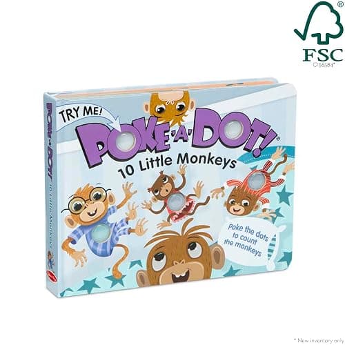 Melissa & Doug Children's Book - Poke-a-Dot: 10 Little Monkeys (Board Book with Buttons to Pop) - FSC Certified thumbnail 5