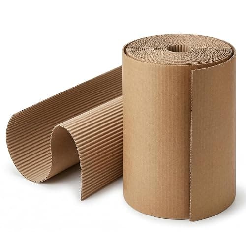 Corrugated Cardboard Roll, 12x205 Inch Large Single Face Cardboard Sheets, Thicker Wider Cardboard Sheets Heavey Duty for DIY Crafts, Shipping, Mailing and Gift Packing - Image 1