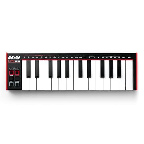 Akai Professional LPK25 - USB MIDI Keyboard Controller with 25 Responsive Synth Keys for Mac and PC, Arpeggiator and Music Production Software,black thumbnail 9