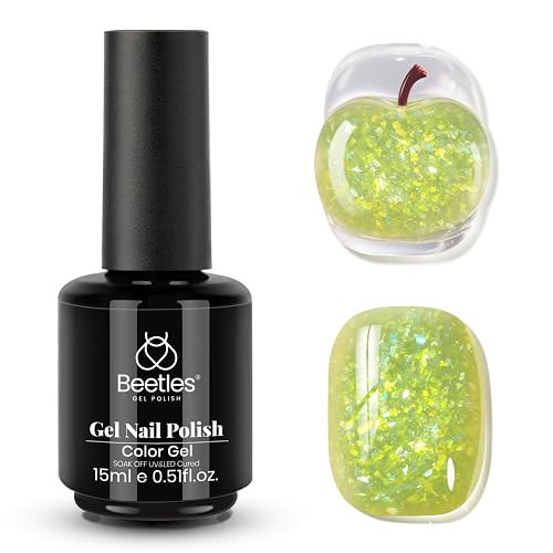 Beetles Green Gel Nail Polish, 15 ML Spring Pistachio Frappe Glitter Gel Nail Polish Pastel Color Shimmer Soak Off UV Gel Polish Salon DIY at Home Gift for Women thumbnail 8