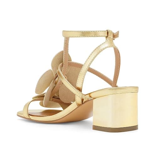 LACIKOSZ Floral High Heels Womens Strappy Sandals Wedding Bride Dressy Shoes Open Toe Ankle Strap Sandals thumbnail 5