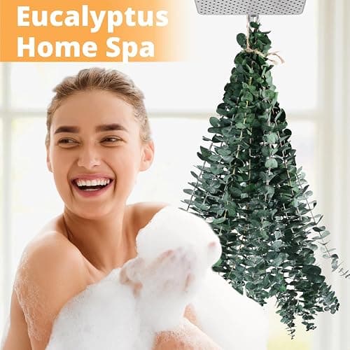 12PCS Dried Eucalyptus for Shower Hanging - 17'' Real Large Preserved Eucalyptus Stems Green Home Decor, 100% Made from Fresh Eucalyptus Leaves, Bathroom Shower Decor, Wedding, DIY thumbnail 3