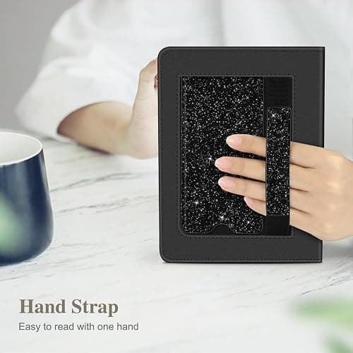 Fintie Case for 7"/6.8" Kindle Paperwhite(12th/11th Generation-2024/2021) and Kindle Colorsoft Signature Edition -Slim Foldable Stand Cover Auto Wake/Sleep for Paperwhite 2024, Glitter Black thumbnail 6
