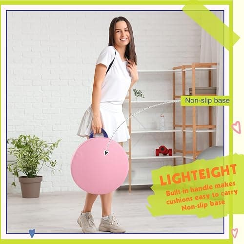Sawysine 12 Pcs Floor Cushions Classroom Flexible Floor Seating with Handle for Kids in Home School Classroom Kindergarten Daycare Nursery (Classic Color,Round) thumbnail 5