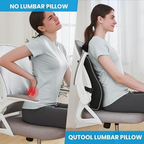 Lumbar Support Pillow for Office Chair, Office Home Essentials,Stocking Stuffers,Back Support Pillow for Car, Chair Cushions,Back Pain Relief Improve Posture,Mesh Cover Double Adjustable Straps thumbnail 5
