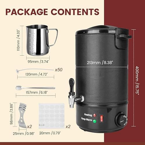 POWLAB Commercial 8L Wax Melter for Candle Making - Electric Candle Maker Machine with Easy Pour Spout, Temperature Control & Quick Melt Design - Ideal for Soap, Soy Wax, Home or Business Use thumbnail 2