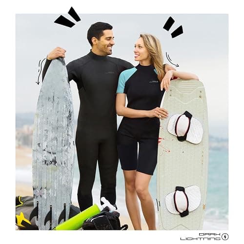 Dark Lightning Wetsuits for Men and Women, Mens/Womens Wet Suit for Cold Water, 3/2mm Wetsuit for Diving Surfing Snorkeling Kayaking Water Sports thumbnail 4