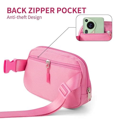 Cute Diy Pink Waist Fanny Pack for Girls, Crossbody Bag Purse Belt Bag,Dance Recital Birthday Gifts for 3 4 5 6 7 8 9 10 11 12 Year Old Kids. (912Rose red) thumbnail 7