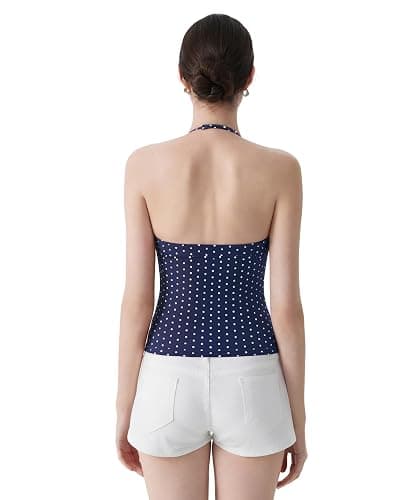 SUUKSESS Women Double Lined Halter Tank Top Summer Padded Going Out Tops Sleeveless Basic Shirts thumbnail 4