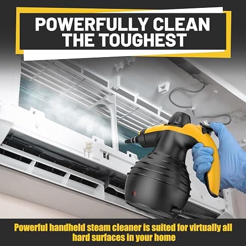 Pressurized Handheld Steam Cleaner with 10pcs Accessories & Safety Lock, Multi-Purpose & Powerful Home Use Steamer for Cleaning, Car, Bathroom, Shower, Upholstery, Grout, Window (Black) thumbnail 5