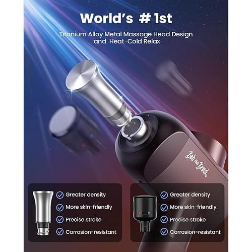 BOB AND BRAD X6 Pro Max Massage Gun with Heat and Cold, Powerful Massager Gun for Athletes, Portable Hand Held Electric Massager, Christmas Gifts for Men Women thumbnail 4