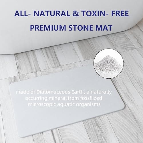 Drvykkn Fast Drying Stone Bath Mats for Bathroom, Non-Slip Diatomaceous Earth Bath Mat, Super Absorbent Bath Mat Stone thumbnail 5