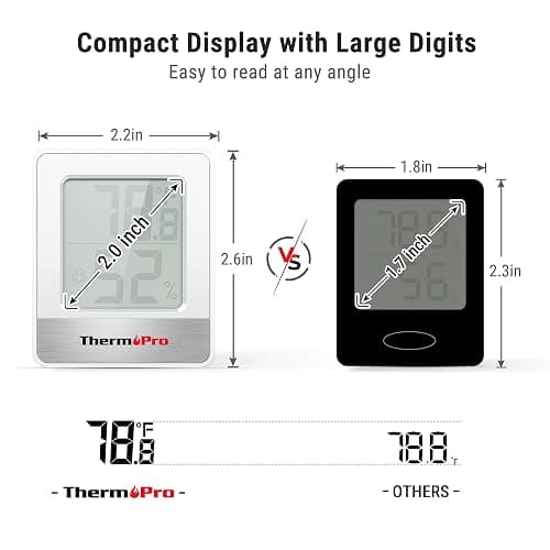 ThermoPro TP49 Digital Hygrometer Indoor Thermometer Humidity Meter Room Thermometer with Temperature and Humidity Monitor Mini Hygrometer Outdoor thumbnail 2