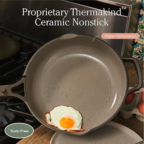 Our Place Mini Always Pan | 8.5" Ceramic Pan with Modular Lid & Beechwood Spatula | Patented 10-in-1 Nonstick, Non-Toxic Cookware Made Without PFAS | Induction & Oven-Safe up to 450°F | Lavender thumbnail 5