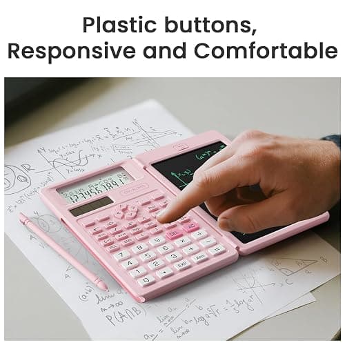 Pink Scientific Calculators for Girls Students, 82 MS Foldable Cute Science Calculator with Notepad Middle and High School Supplies thumbnail 5