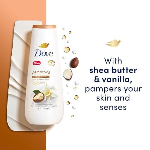 Dove Body Wash 4 Count Pampering Shea Butter & Vanilla for Renewed, Healthy-Looking Skin Gentle Skin Cleanser with 24hr Renewing MicroMoisture 20 oz thumbnail 4