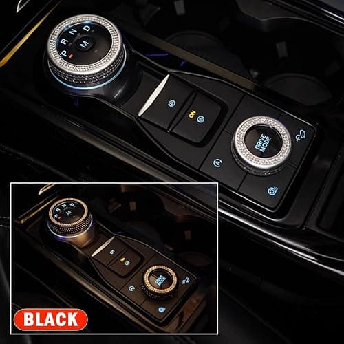 JIEREPU Bling Center Console Button Rings Cover for Ford Explorer ST Sport XLT - Drive Mode & Gear Shift Knobs, Perfect Fit - Enhance Car Interior, for Ford Explorer 2020 to 2025 (Black) thumbnail 6