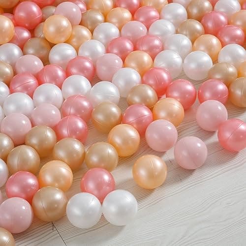 Heopeis Ball Pit Balls Pack of 100 200 500 - Star and Round Set BPA Free Phthalate Free Non-Toxic Crush Proof Play Balls Soft Plastic Balls for Toddlers Baby Kids Birthday Pool Tent Party thumbnail 6