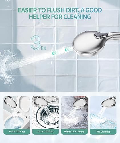 SR SUN RISE Filtered Shower Head with Handheld High Pressure 9 Spray Mode Showerhead Detachable Shower Head Water Softener Filters Beads for Hard Water Remove Chlorine 1 Filter Chrome thumbnail 5