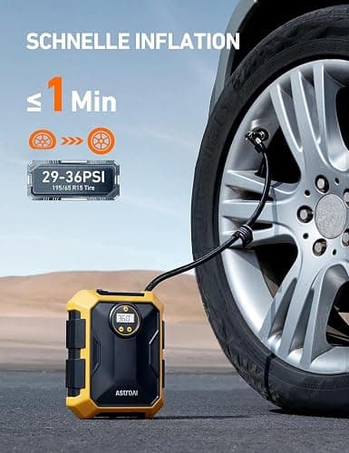 AstroAI Tire Inflator Air Compressor 12V DC Portable Air Compressor Car Accessories Auto Tire Pump 100PSI with LED Light Digital Air Pump for Car Tires Bicycles Other Inflatables thumbnail 2