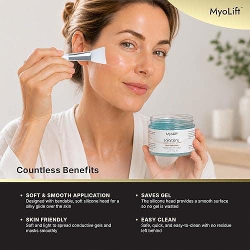 MyoLift 7eWellness Applicator Silicon Brush - Mask applicator for Facial Skincare, Reusable brush for Anti Aging mask, Soft & Durable Face Mask Applicator for gels, DIY masks,easy-to-clean (1) thumbnail 5