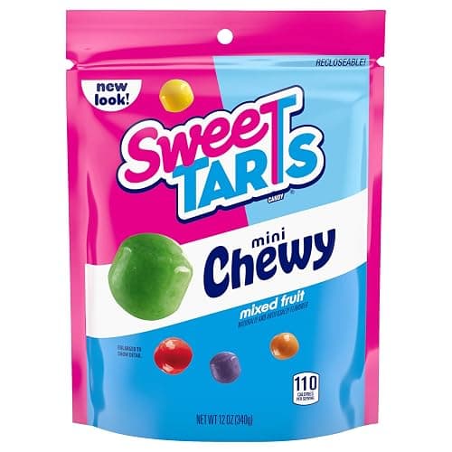 SweeTARTS Mini Chewy Candy, Mixed Fruit Flavors (Cherry, Grape, Lemon, Apple & Orange), Sweet & Tart Chewy Candy, 12 oz Bag - Image 1