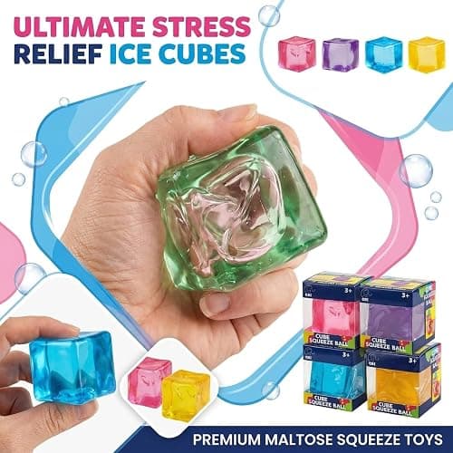 Squishy Stress Cube for Adults,2026 Squishy Slow Rising Fidget Cube Squeeze Sensory for Anxiety Stress Relief High Density Ice Squeeze Ball Cubes (05-Pink) thumbnail 6