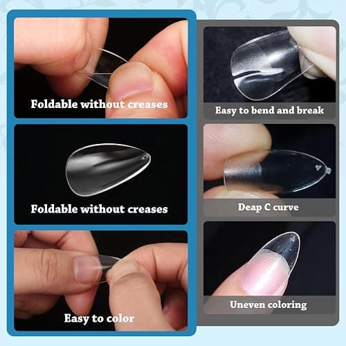 Lsnisni Short Almond Nail Tips, 288PC Gel Acrylic Nail Tips, Clear Nail Tips, Nail Supplies Suitable for Women or Girls to DIY Nails 12 Sizes For Your Choice! thumbnail 3