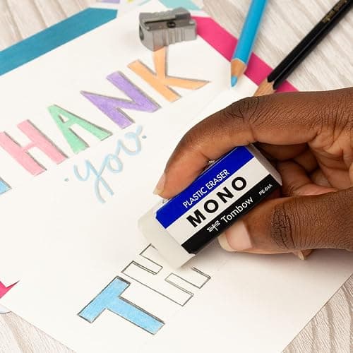 Tombow 57324 MONO Eraser, White, Medium, 3-Pack. Cleanly Removes Marks Without Damaging Paper thumbnail 5