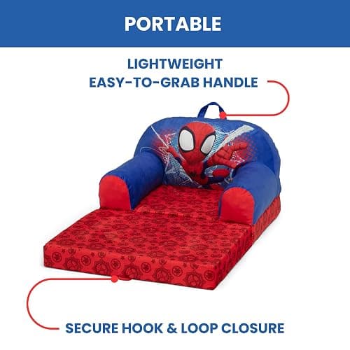 Delta Children - Spidey and His Amazing Friends Cozee Buddy Flip-Out Kids Chair, Red thumbnail 6